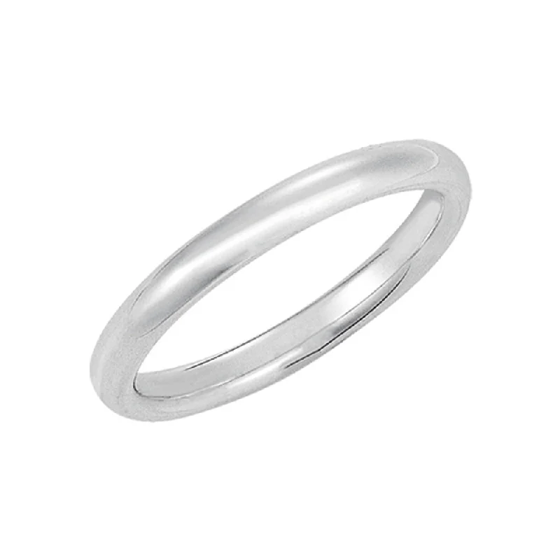 Ladies ring punk flair-3mm Continuum Sterling Silver Domed Comfort Fit Wedding Band