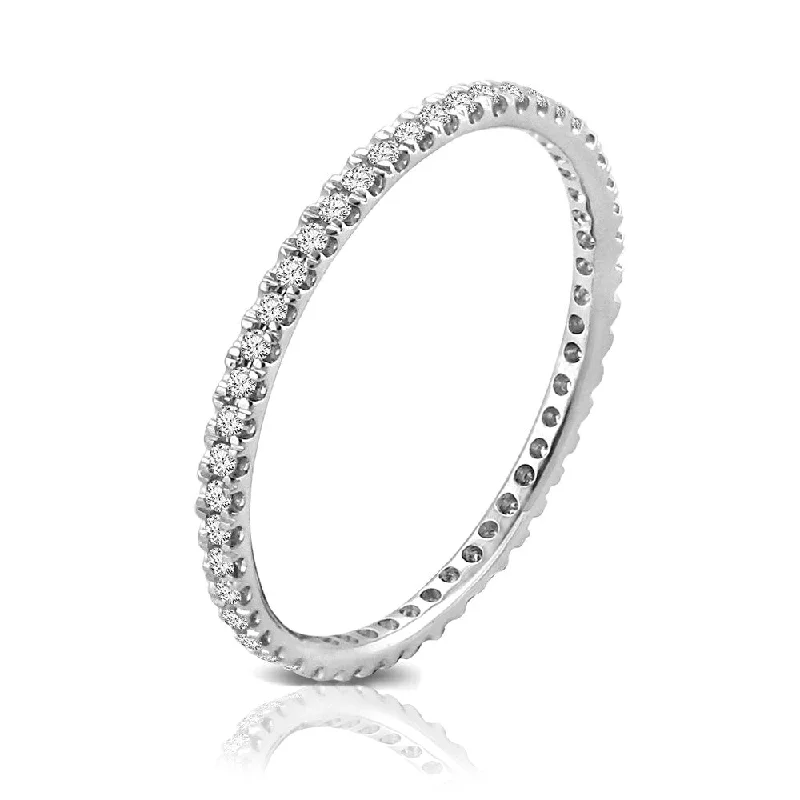 Ladies ring sale events-1.3mm Platinum U Shared Prong 1/4 Ctw Diamond Eternity Band