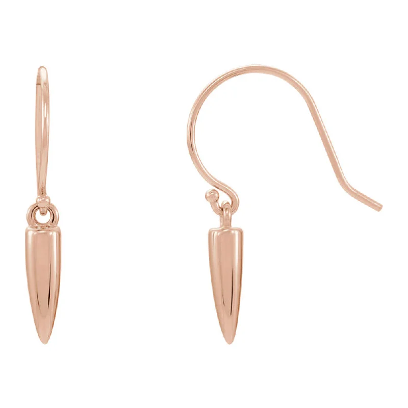 Ladies earrings elegant styles-14k Rose Gold 3 x 13mm (1/8 x 1/2 Inch) Geometric Dangle Earrings