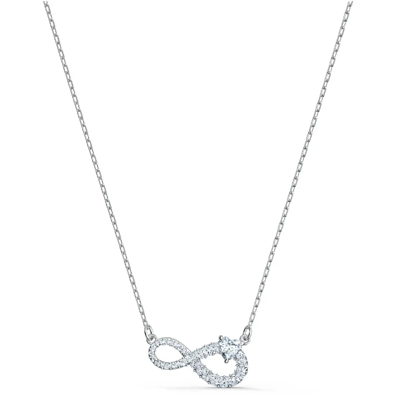 Ladies necklaces handmade crafts-Swarovski Women's Necklace - Hyperbola Infinity Rhodium Plated Pendant | 5520576