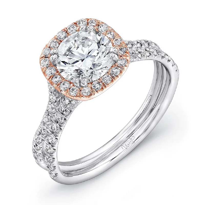 Ladies engagement rings buying advice-Uneek Silhouette Collection Halo Round Engagement Ring