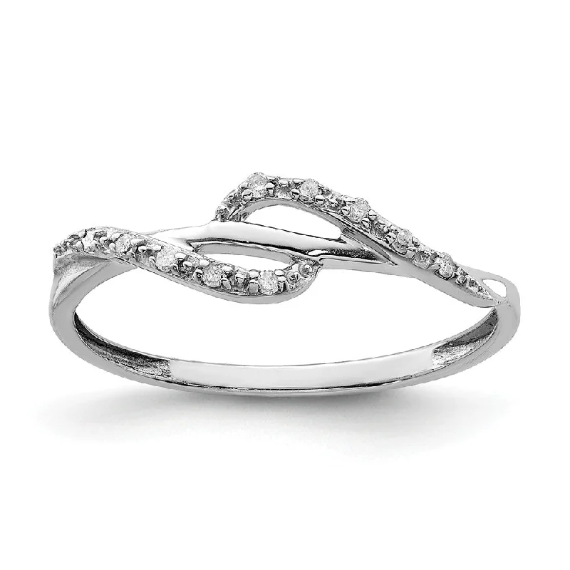 Ladies ring top brands-Diamond Swirl Ring in Sterling Silver