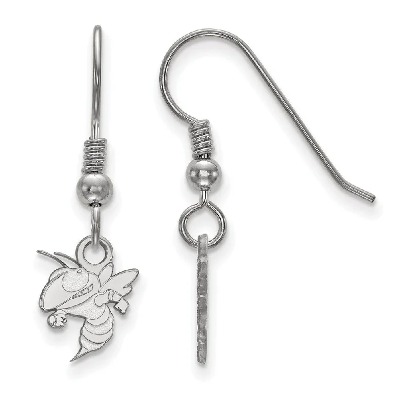 Ladies earrings designer brands-Sterling Silver Georgia Technology XS (Tiny) Dangle Earrings