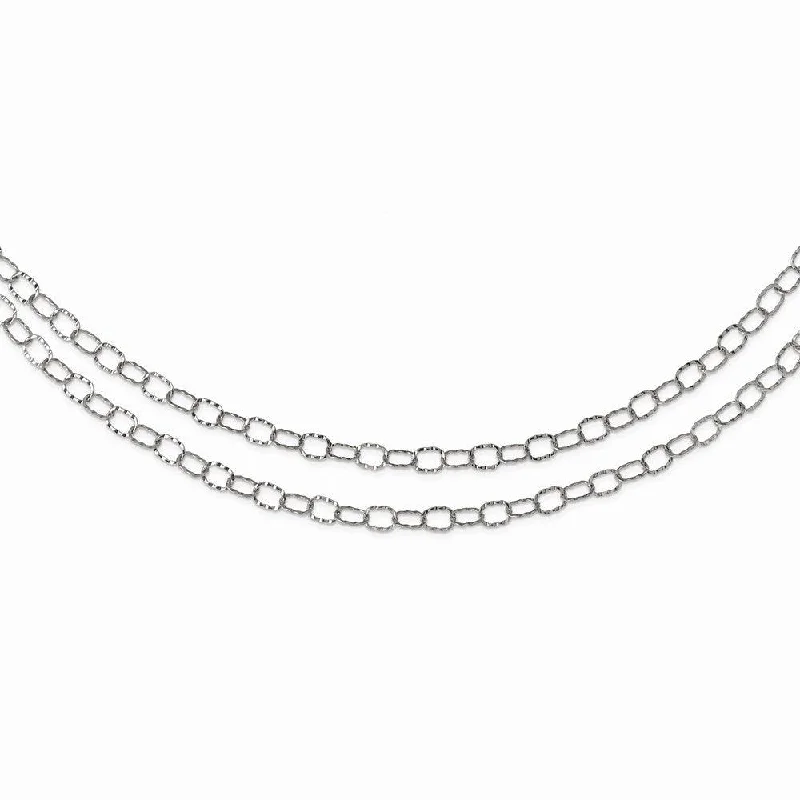 Ladies necklaces long chains-Stainless Steel Multi Chain 28in Layered Necklace