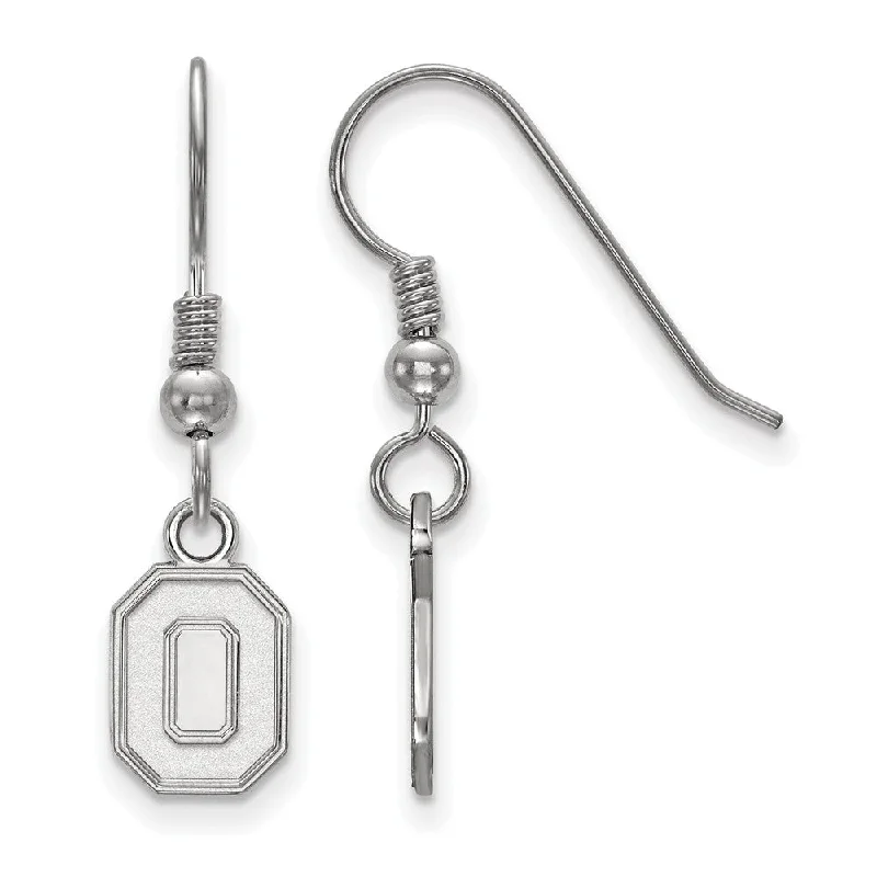 Ladies earrings top brands-Sterling Silver Ohio State University XS (Tiny) Dangle Earrings