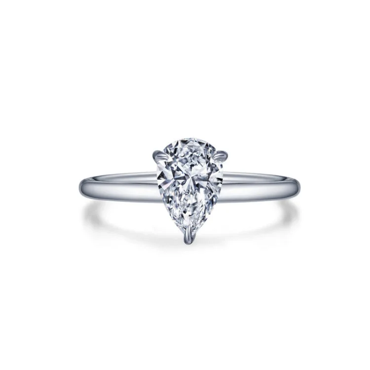 Ladies engagement rings Asian-inspired-Pear-shaped Solitaire Engagement Ring