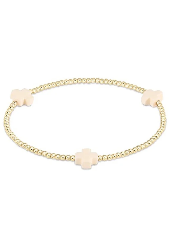 Ladies bracelets price range-SIGNATURE CROSS BRACELET - OFF-WHITE