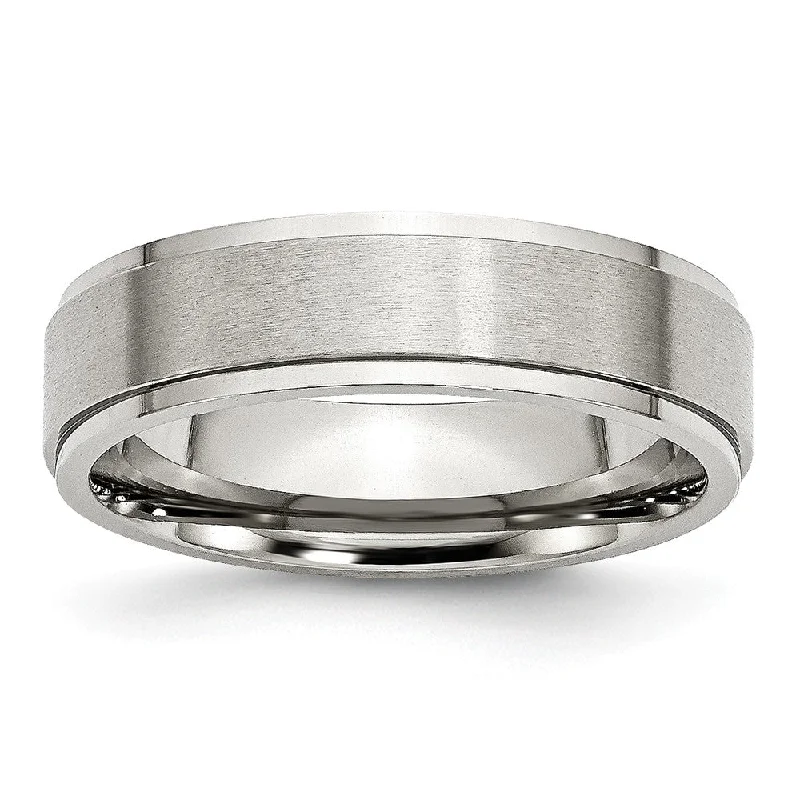 Ladies ring ring finger-Stainless Steel, 6mm Unisex Dual Finished Comfort Fit Band