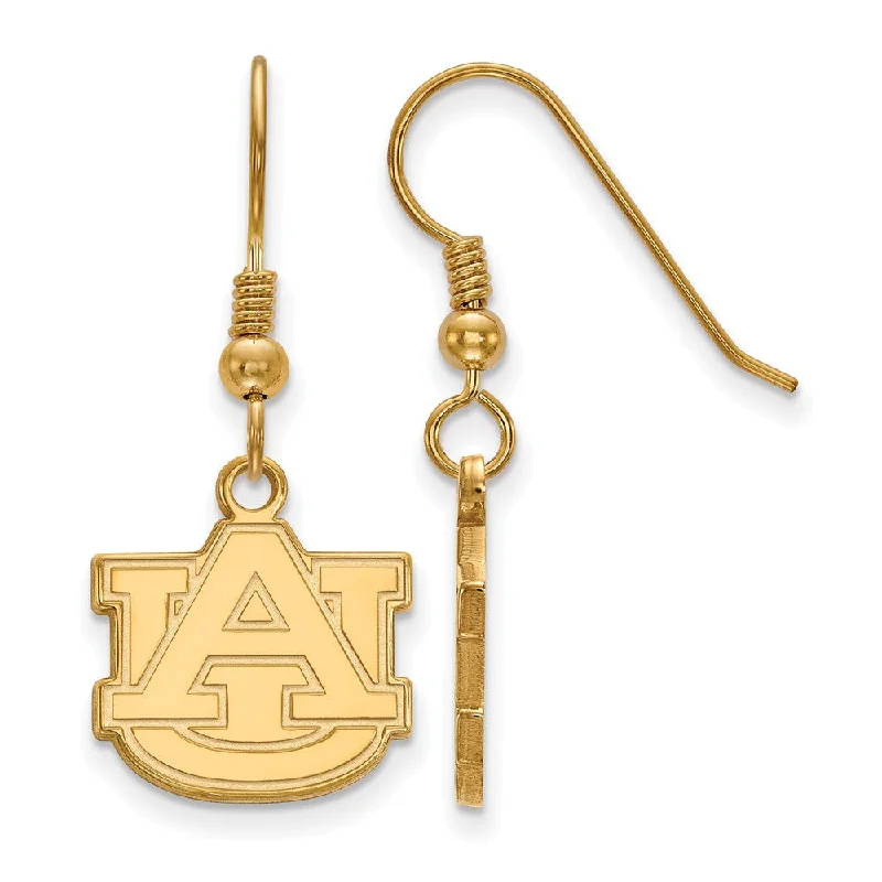 Ladies earrings daily wear-14k Gold Plated Silver Auburn Univ. Small Dangle Earrings