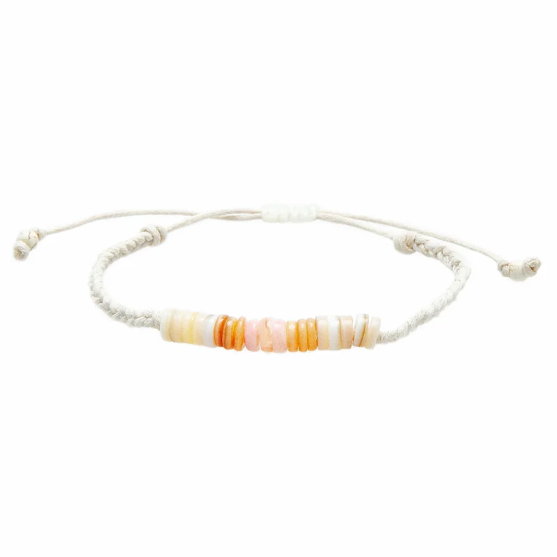 Ladies bracelets top brands-Brisa Braided Puka Shell Bracelet