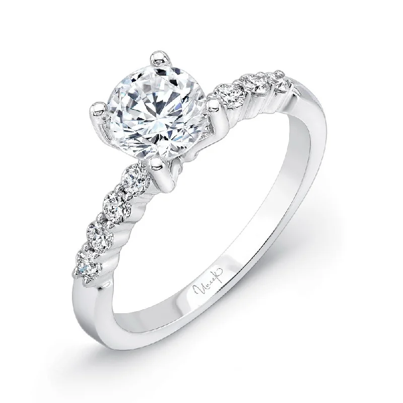 Ladies engagement rings round cut-Uneek Best of the Best Collection Straight Round Engagement Ring