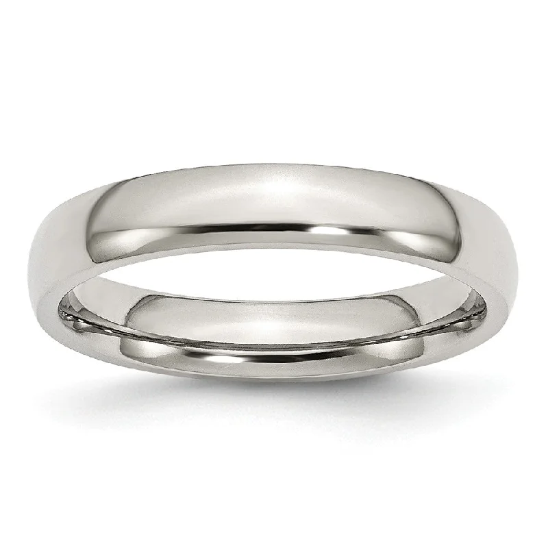 Ladies ring customer reviews-Stainless Steel Domed 4mm Polished Comfort Fit Band