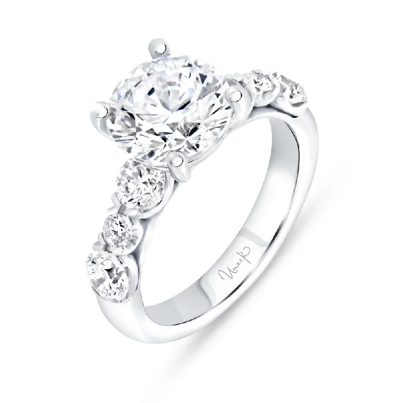 Ladies engagement rings sapphire accents-Uneek Timeless Collection Straight Engagement Ring