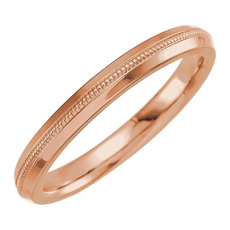 Ladies ring social media trends-2.5mm 14K Rose Gold Knife Edge Standard Fit Band