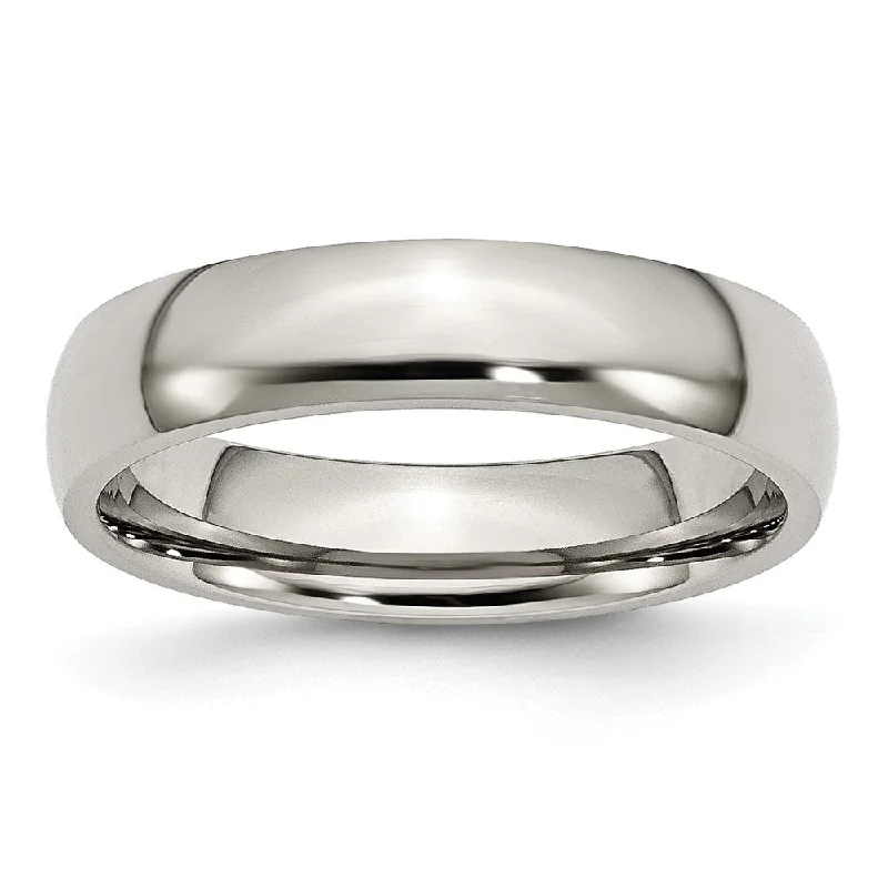 Ladies ring animal themes-5mm Stainless Steel Polished Domed Comfort Fit Band