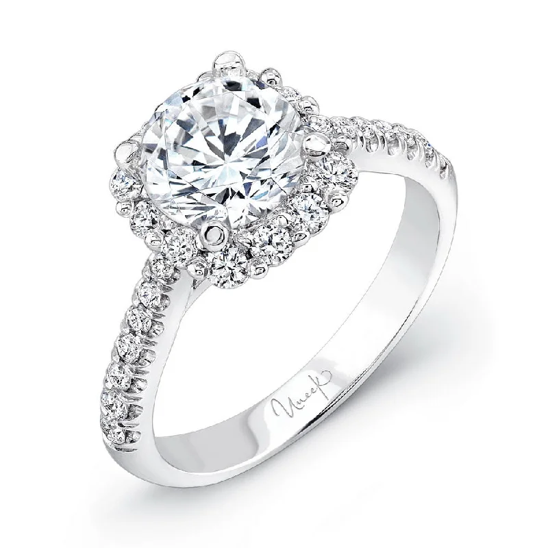 Ladies engagement rings proposal ideas-Uneek Best of the Best Collection Halo Round Engagement Ring