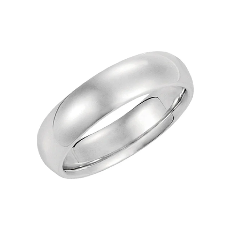 Ladies ring star motifs-6mm Continuum Sterling Silver Domed Comfort Fit Wedding Band