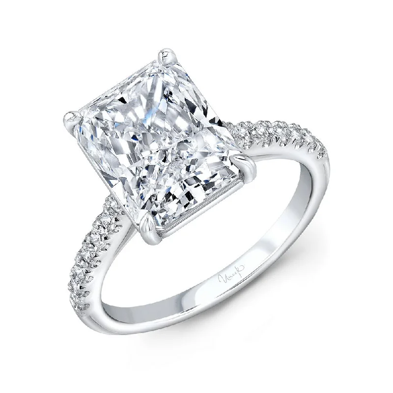 Ladies engagement rings European designs-Uneek Best of the Best Collection Straight Radiant Diamond Engagement Ring