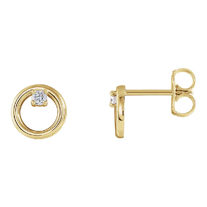 Ladies earrings memory keepsakes-7.25mm 14k Yellow Gold .06 CTW (G-H, I1) Diamond Circle Post Earrings