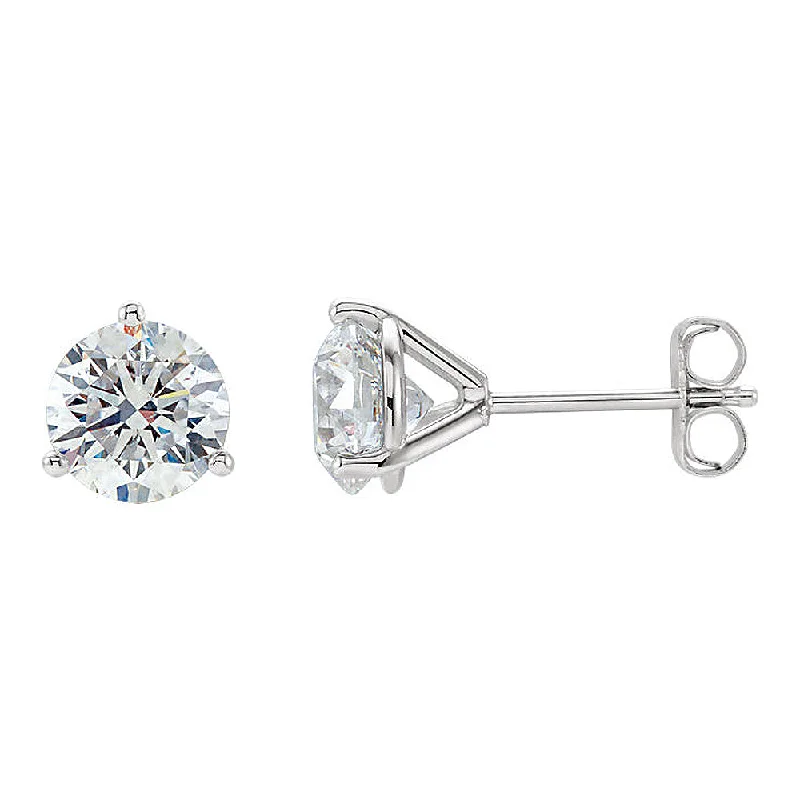 Ladies earrings affordable picks-Platinum 4.5mm Round 3/4 CTW (G-H, SI2-SI3) Diamond Stud Earrings