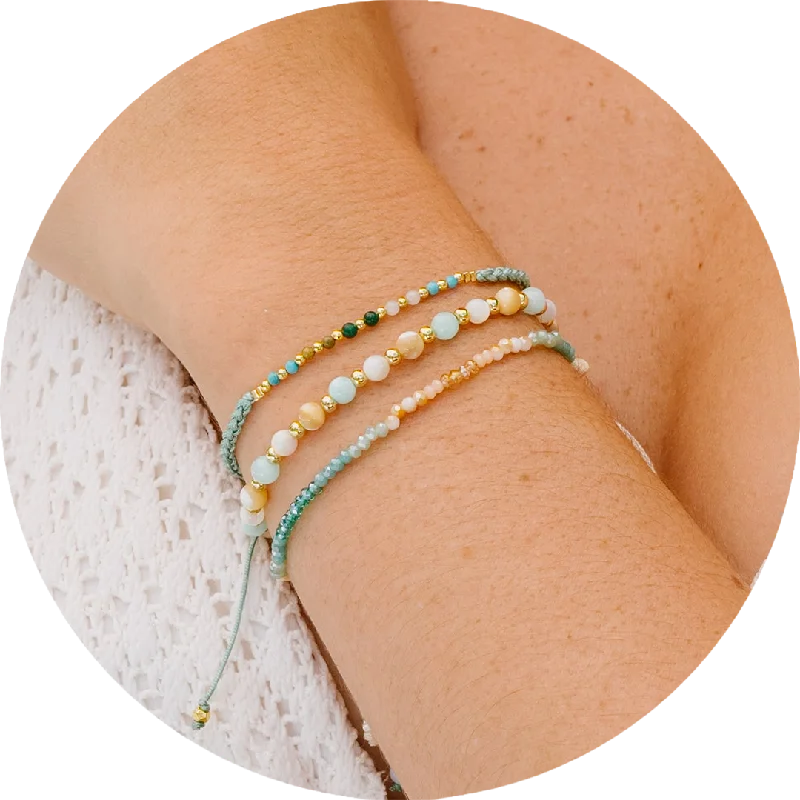 Ladies bracelets sister sets-Imagination & Inner Peace 4mm Bracelet Stack