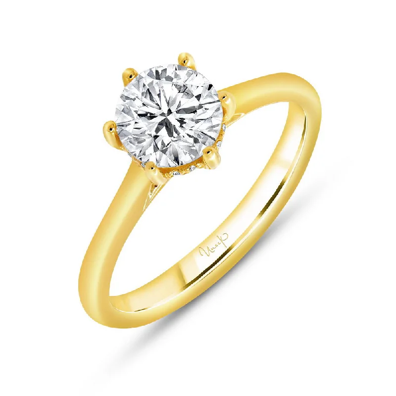 Ladies engagement rings personalized-Uneek Timeless Collection Solitaire Round Engagement Ring