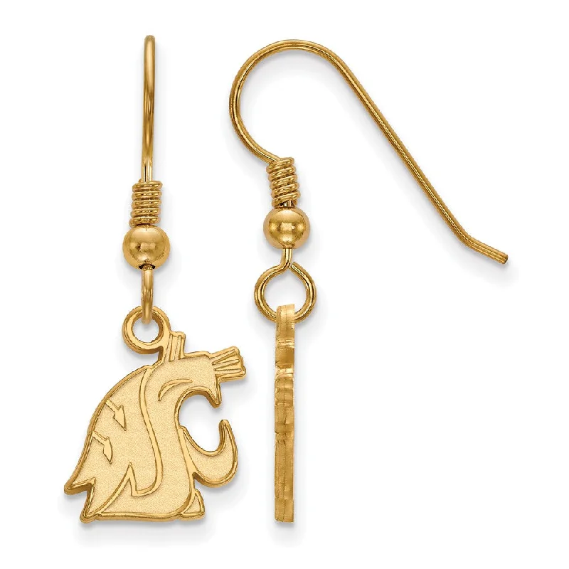 Ladies earrings age suitability-14k Gold Plated Silver Washington State Small Dangle Earrings