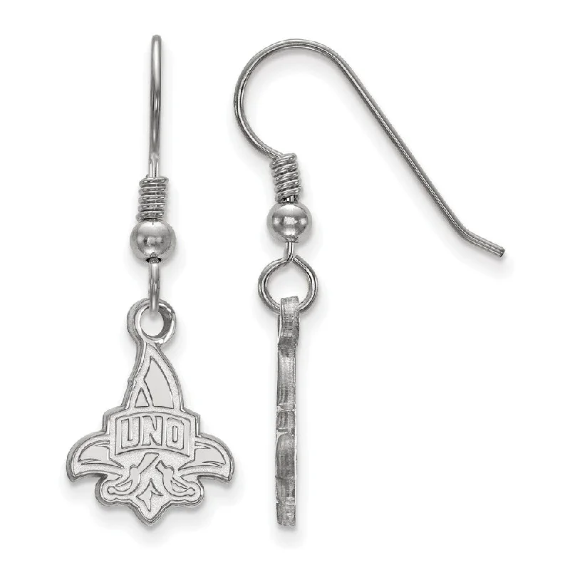 Ladies earrings European flair-Sterling Silver Univ. of New Orleans Small Dangle Earrings