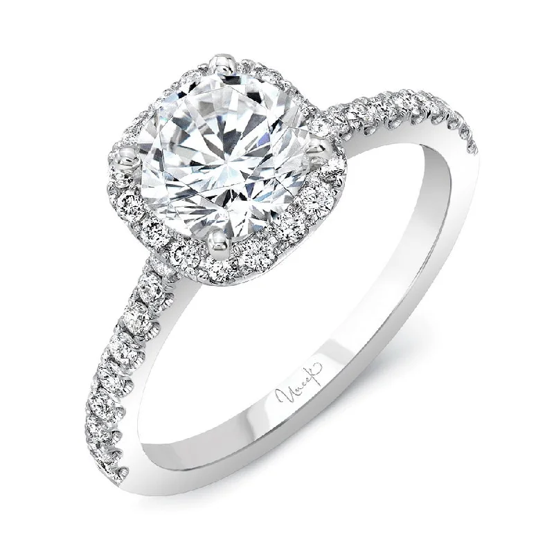 Ladies engagement rings high-end choices-Uneek Best of the Best Collection Halo Round Diamond Engagement Ring