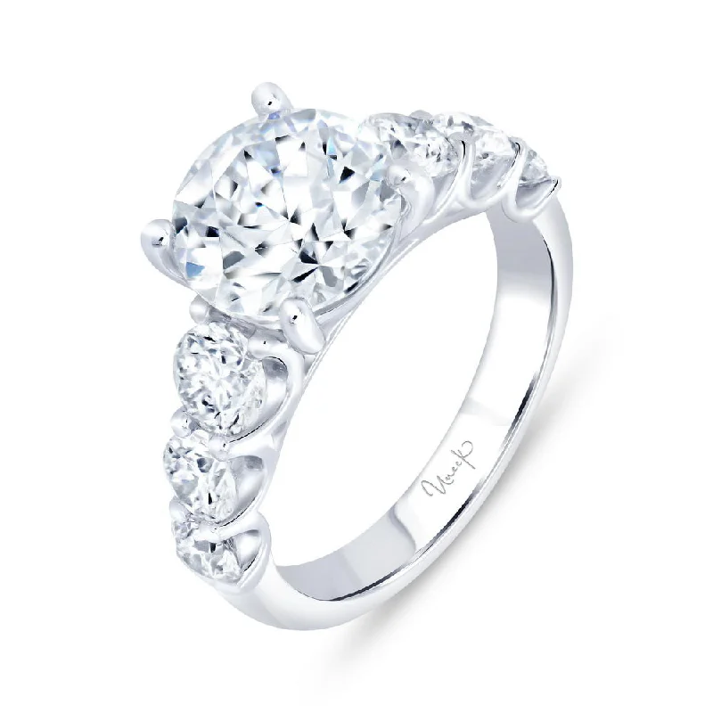 Ladies engagement rings oval shapes-Uneek Timeless Collection Straight Round Engagement Ring