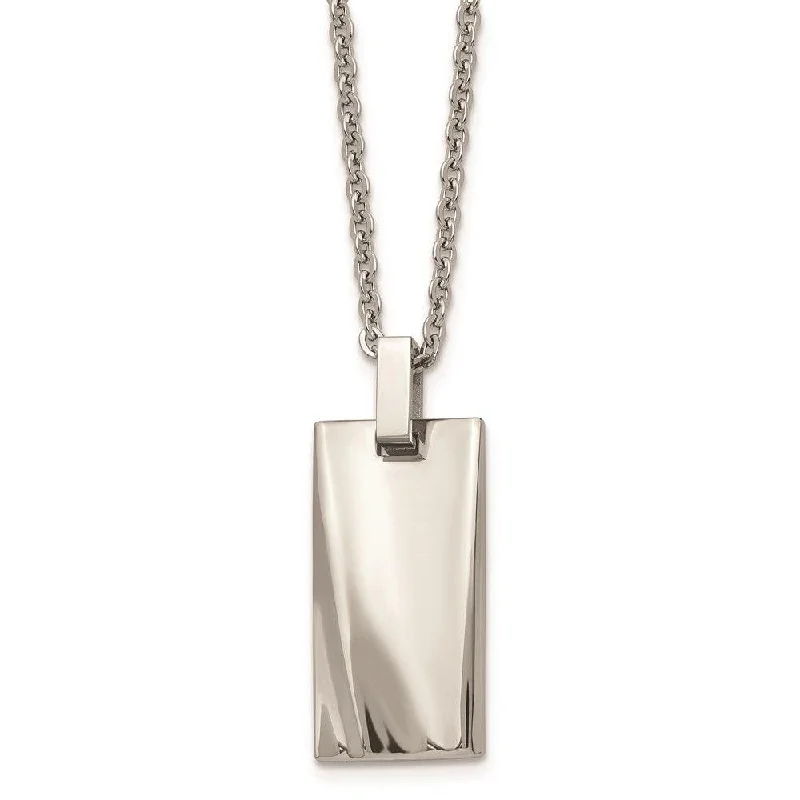 Ladies necklaces collectible items-Stainless Steel Polished Concave 22in Necklace