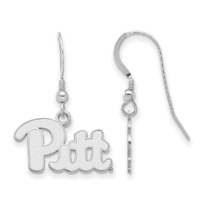 Ladies earrings sale events-Sterling Silver University of Pittsburgh Small Dangle Earrings