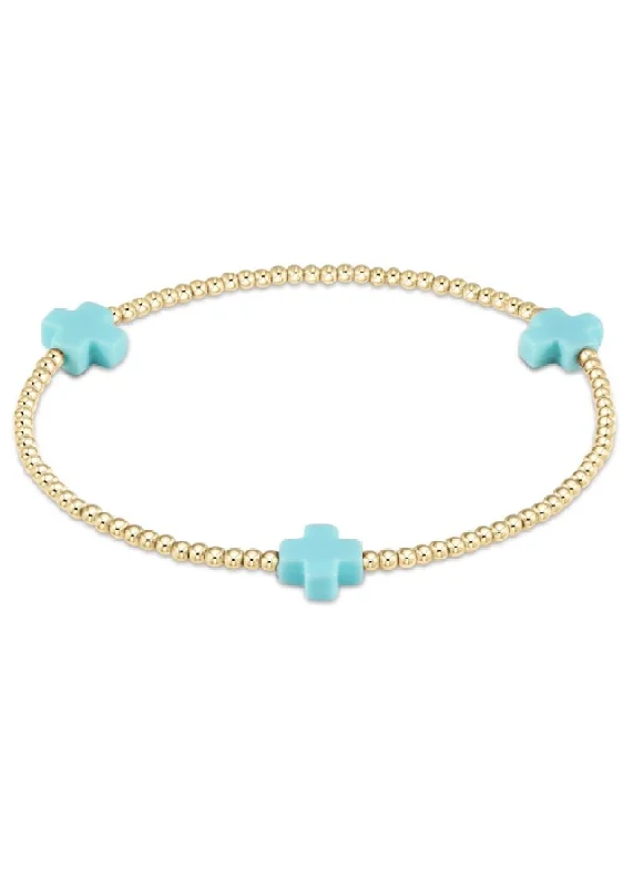 Ladies bracelets customer reviews-SIGNATURE CROSS BRACELET - TURQUOISE