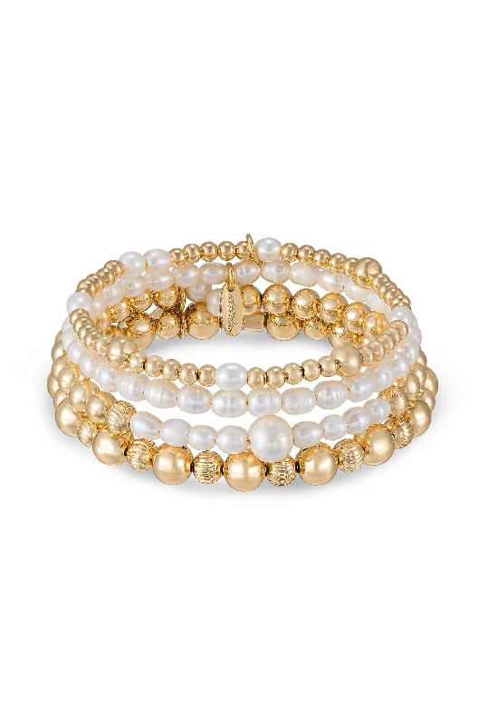 Ladies bracelets office wear-Freshwater Pearl Party Bracelet Set