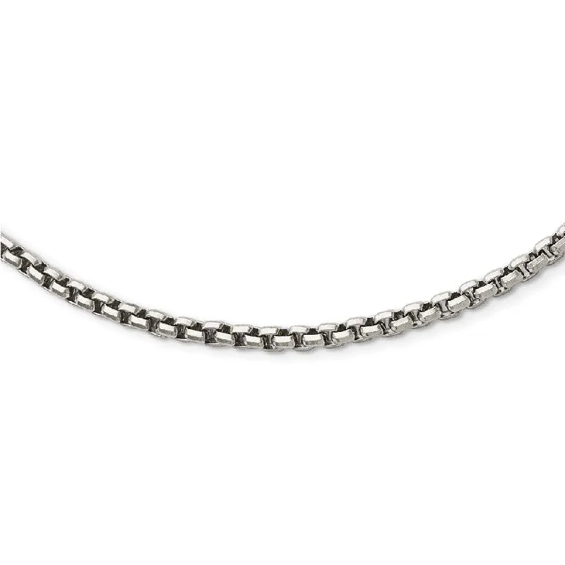 Ladies necklaces birthday presents-Stainless Steel Polished Fancy Link 3.80mm Chain Necklace