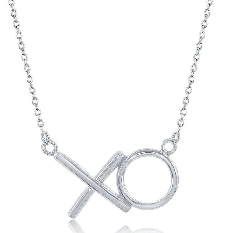 Ladies necklaces group designs-Sterling Silver  XO Necklace