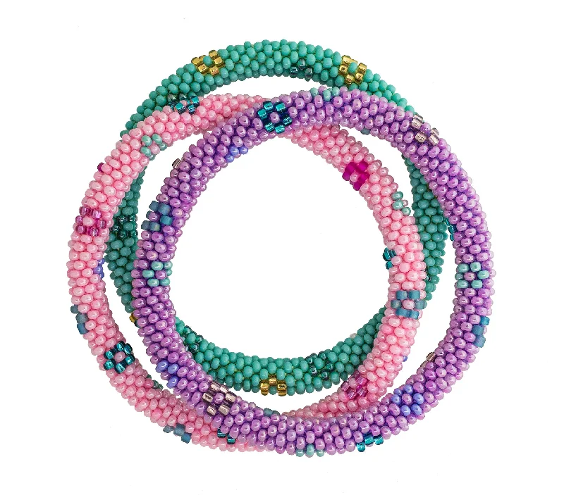 Ladies bracelets ethnic patterns-8 inch Roll-On® Bracelets <br> Flower Power