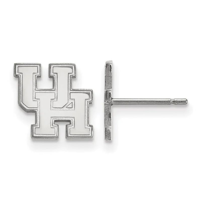 Ladies earrings openwork patterns-10k White Gold University of Houston XS (Tiny) Post Earrings