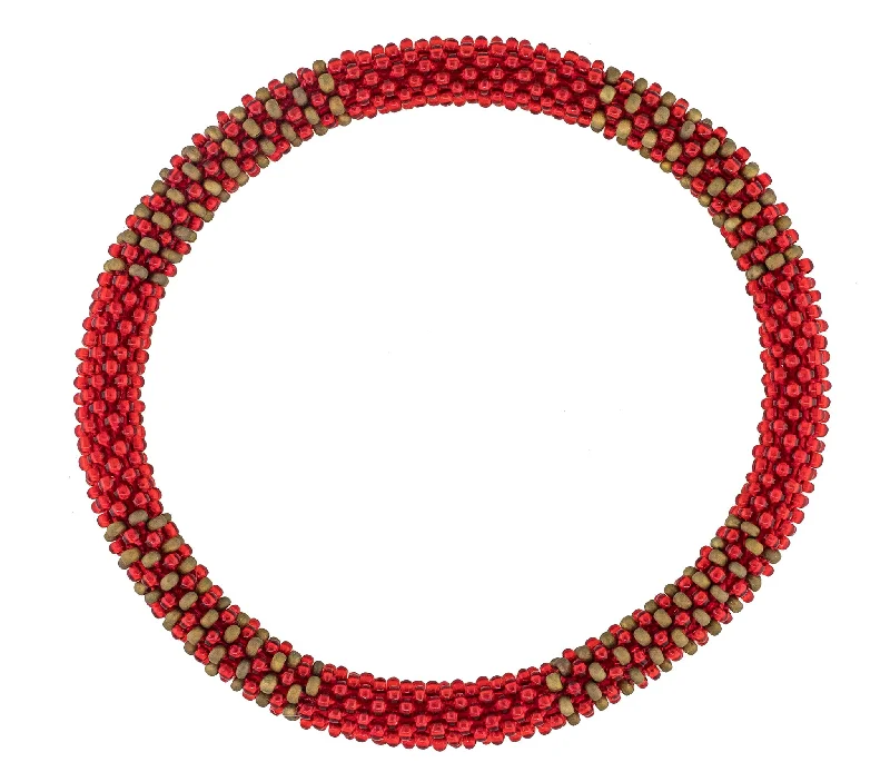 Ladies bracelets white gold-Men's Roll-On® Bracelet <br> Red and Gold