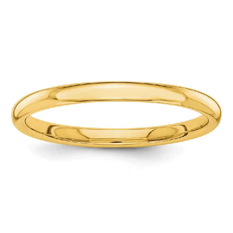 Ladies ring worldwide trends-2mm 14K Yellow, White or Rose Gold Polished Domed Standard Fit Band