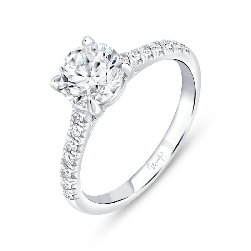 Ladies engagement rings upgrade choices-Uneek Timeless Collection Straight Round Engagement Ring