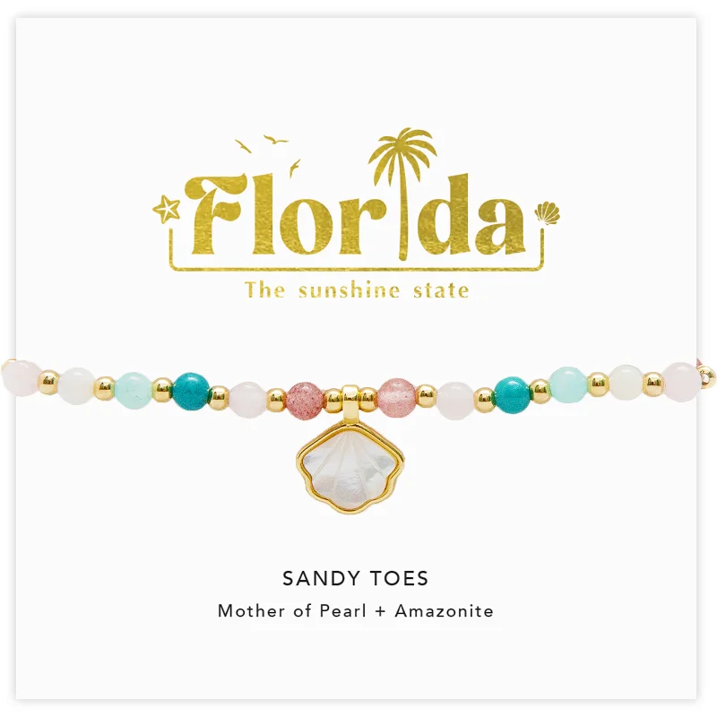 Ladies bracelets personalized-Florida Sandy Toes Bracelet