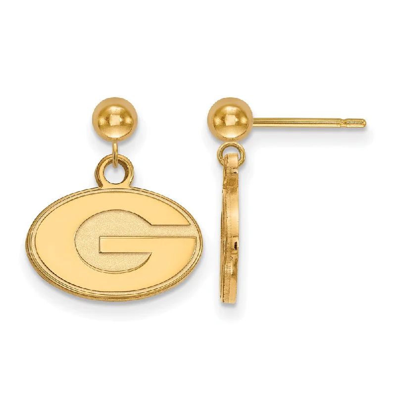 Ladies earrings luxurious designs-14k Gold Plated Silver University of Georgia Ball Dangle Earrings