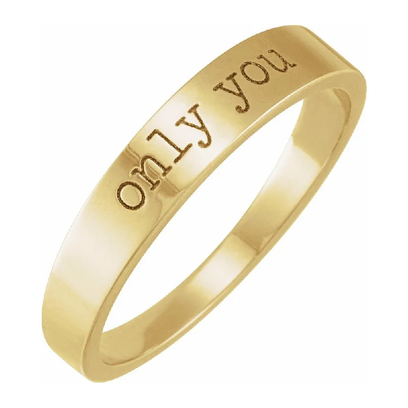 Ladies ring viral picks-14K Yellow Gold 'Only You' Stackable Tapered Band