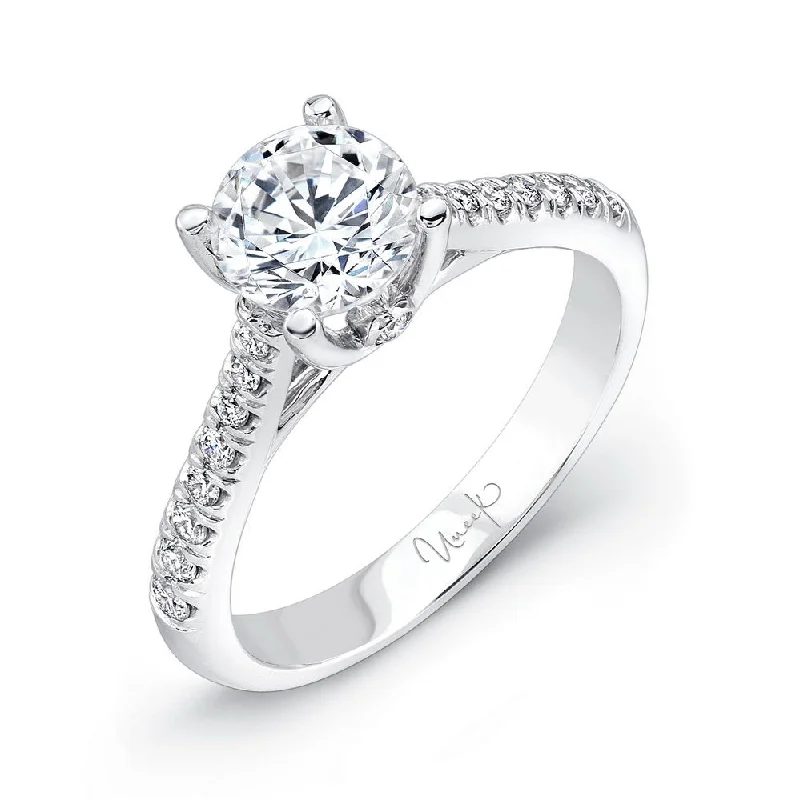 Ladies engagement rings pear cut-Uneek Best of the Best Collection Straight Round Engagement Ring