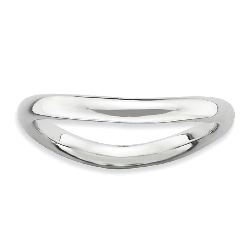 2.25mm Stackable Sterling Silver Curved Polished Band