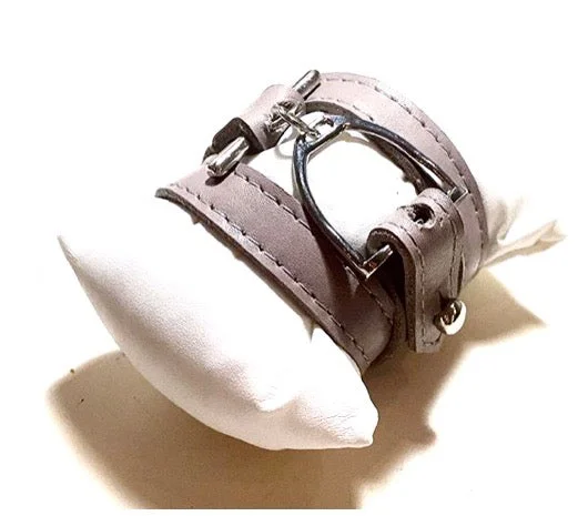 Ladies bracelets casual vibes-DAPPLE GREY STIRRUP LEATHER WRAP | Equestrian leather bracelet | Leather wrap | stirrup leather cuff | Equestrian jewelry - AtelierCG™