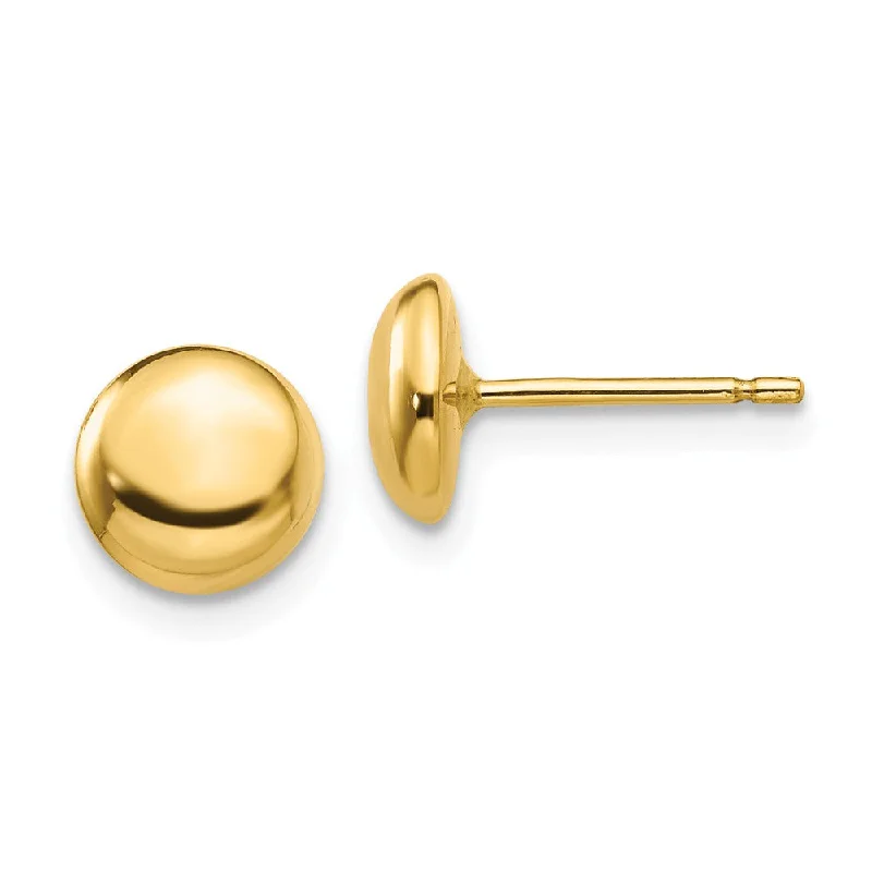 Ladies earrings casual vibes-6mm Polished Half Ball Post Earrings in 14k Yellow Gold