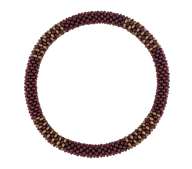 Ladies bracelets hypoallergenic-Men's Roll-On® Bracelet <br> Burgundy and Gold