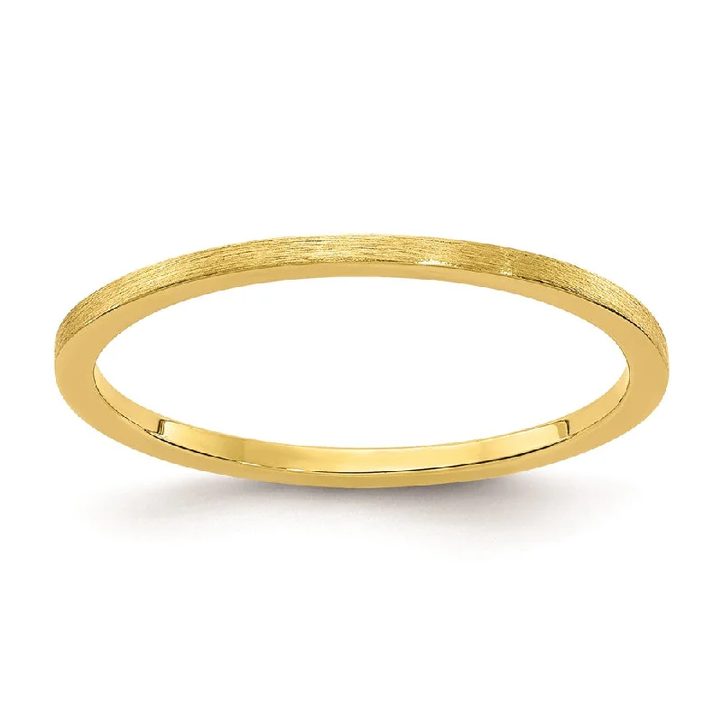 Ladies ring mature appeal-1.2mm 10k Yellow Gold Flat Satin Stackable Band